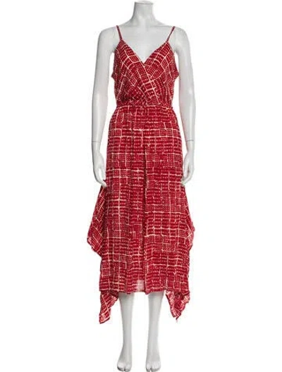 Pre-owned Rosetta Getty Printed Long Dress In Red
