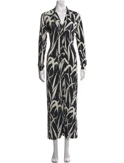 Pre-owned Rosetta Getty Printed Long Dress W/ Tags In Black