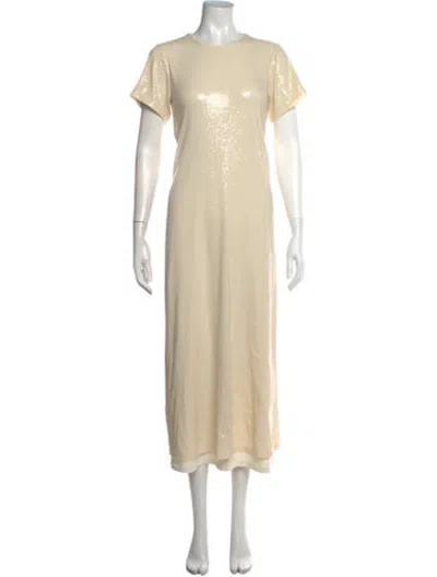 Pre-owned Rosetta Getty Printed Midi Length Dress In Gold