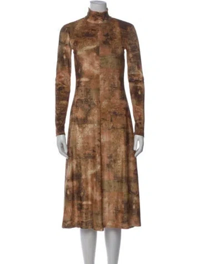Pre-owned Rosetta Getty Printed Midi Length Dress In Neutral