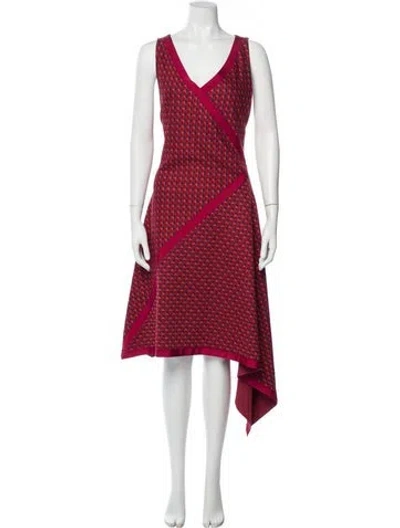 Pre-owned Rosetta Getty Printed Midi Length Dress In Red