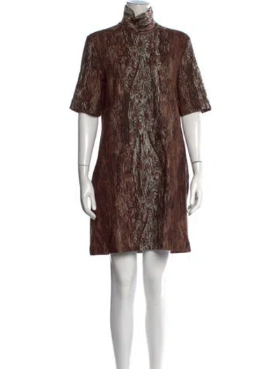 Pre-owned Rosetta Getty Printed Mini Dress In Brown