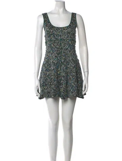 Pre-owned Rosetta Getty Printed Mini Dress In Gray