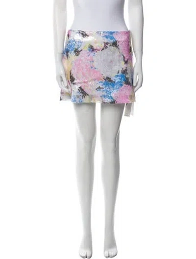 Pre-owned Rosetta Getty Printed Mini Skirt W/ Tags In Multi