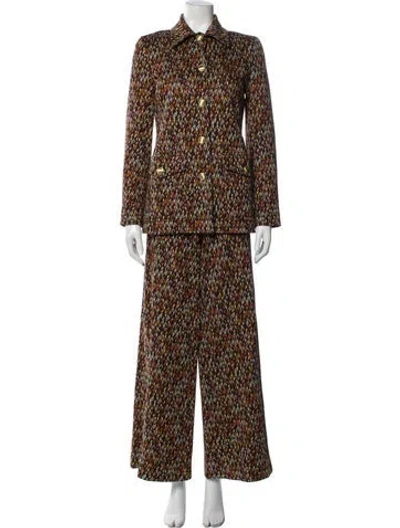 Pre-owned Rosetta Getty Printed Pant Set In Black