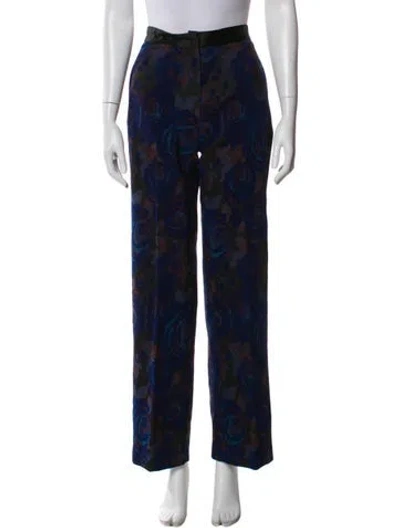 Pre-owned Rosetta Getty Printed Straight Leg Pants In Blue