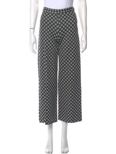 Pre-owned Rosetta Getty Printed Wide Leg Pants In Black