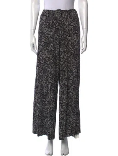 Pre-owned Rosetta Getty Printed Wide Leg Pants In Black