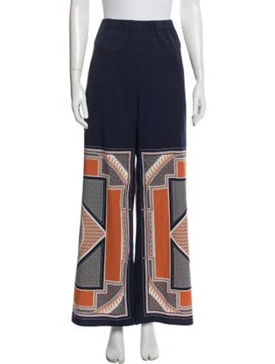 Pre-owned Rosetta Getty Printed Wide Leg Pants In Blue