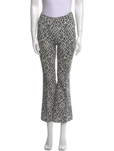 Pre-owned Rosetta Getty Printed Wide Leg Pants In White