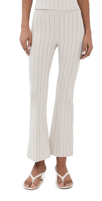 ROSETTA GETTY PULL ON CROPPED FLARE PANTS BEIGE/BROWN