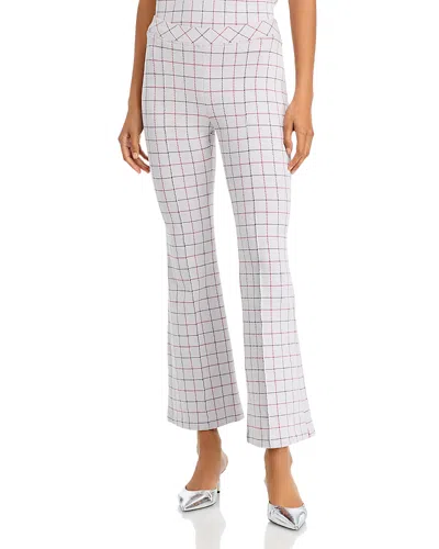 Rosetta Getty Pull On Cropped Flare Pants In Navy/red