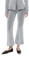 Rosetta Getty Pull-on Cropped Flare Pants Silver In Silver