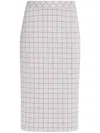 Rosetta Getty Checked Pencil Skirt In White
