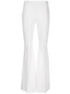 ROSETTA GETTY PULLON PINTUCK FLARE PANTS IN WHITE