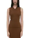 Rosetta Getty Rib Sweater Vest In Brown