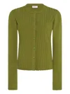 Rosetta Getty Gerippter Cardigan In Green