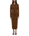 Rosetta Getty Ribbed Button Front Cardigan In Brown