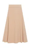 Rosetta Getty Ribbed-knit Flared Skirt In Neutral