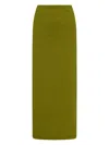 Rosetta Getty Ribbed Midi Skirt In Green