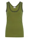 Rosetta Getty Ribbed Tank Top In Green