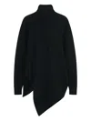 Rosetta Getty Asymmetric Turtleneck Wool-cashmere Sweater In Black