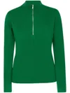 Rosetta Getty Ribbed Zip-up Sweater In Green