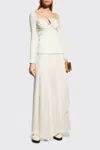 Rosetta Getty Ruched Drawstring Cutout Top In Light Grey In Neutral