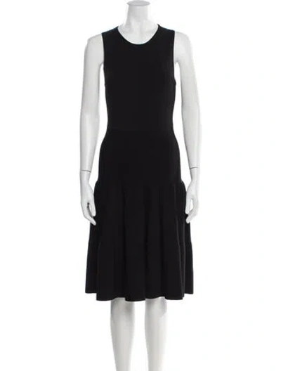 Pre-owned Rosetta Getty Scoop Neck Knee-length Dress In Black