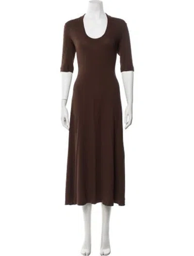 Pre-owned Rosetta Getty Scoop Neck Long Dress In Brown