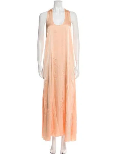 Pre-owned Rosetta Getty Scoop Neck Long Dress In Orange