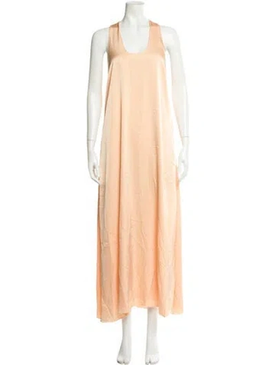 Pre-owned Rosetta Getty Scoop Neck Long Dress In Orange