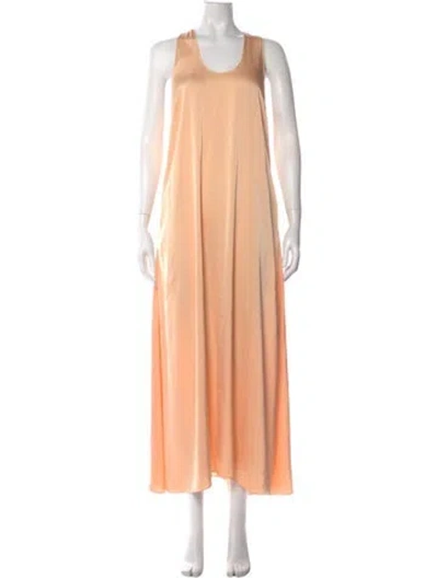 Pre-owned Rosetta Getty Scoop Neck Long Dress In Orange