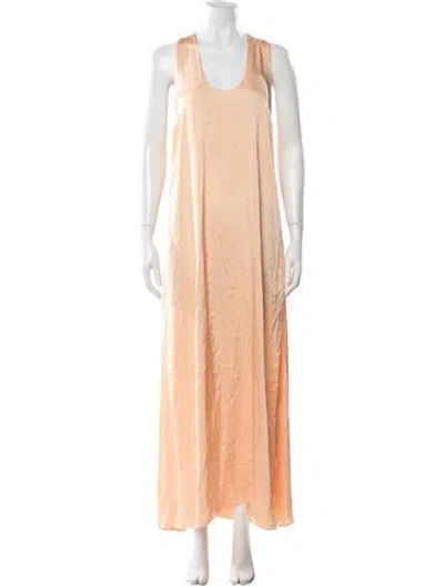 Pre-owned Rosetta Getty Scoop Neck Long Dress In Orange