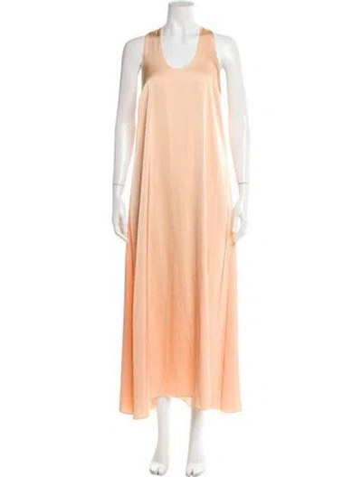 Pre-owned Rosetta Getty Scoop Neck Long Dress In Orange