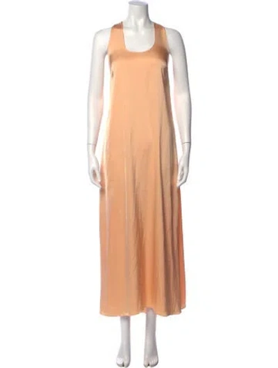 Pre-owned Rosetta Getty Scoop Neck Long Dress In Orange