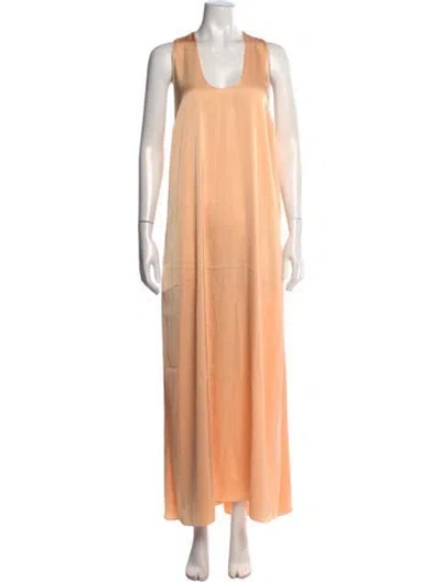 Pre-owned Rosetta Getty Scoop Neck Long Dress In Orange