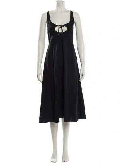 Pre-owned Rosetta Getty Scoop Neck Midi Length Dress In Blue