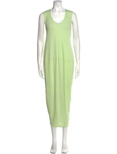 Pre-owned Rosetta Getty Scoop Neck Midi Length Dress In Green