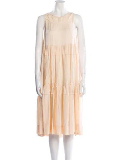 Pre-owned Rosetta Getty Scoop Neck Midi Length Dress In Neutral