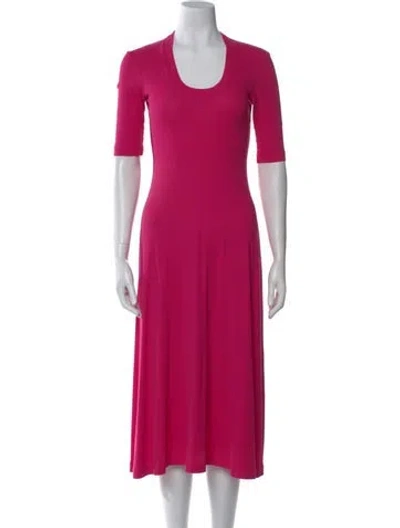 Pre-owned Rosetta Getty Scoop Neck Midi Length Dress In Pink