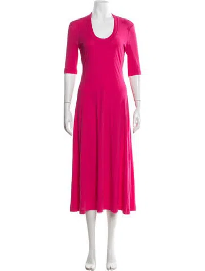 Pre-owned Rosetta Getty Scoop Neck Midi Length Dress W/ Tags In Pink