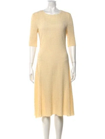 Pre-owned Rosetta Getty Scoop Neck Midi Length Dress In Yellow