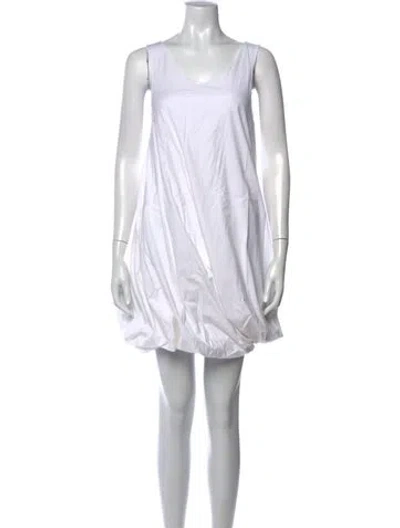 Pre-owned Rosetta Getty Scoop Neck Mini Dress In White