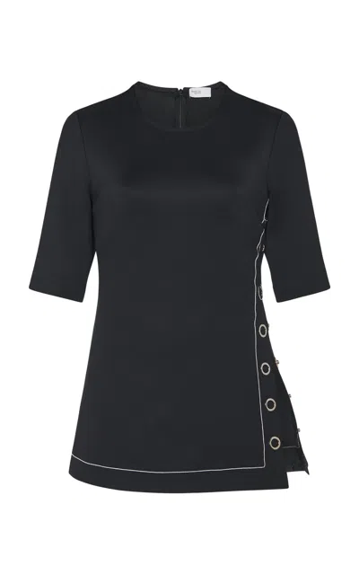 Rosetta Getty Women's Knit Snap-side Top In Black