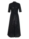 Rosetta Getty Sequin-embellished Midi Dress In Black