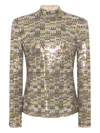 Rosetta Getty Sequin-embellished Turtleneck Top In Gold