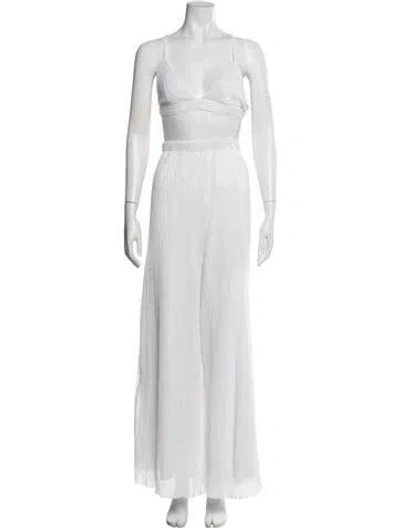 Pre-owned Rosetta Getty Sequin Embellishments Pant Set W/ Tags In White