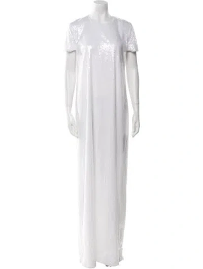 Pre-owned Rosetta Getty Sequin Long Dress W/ Tags In White