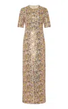 Rosetta Getty Sequin-embellished T-shirt Midi Dress In Neutral